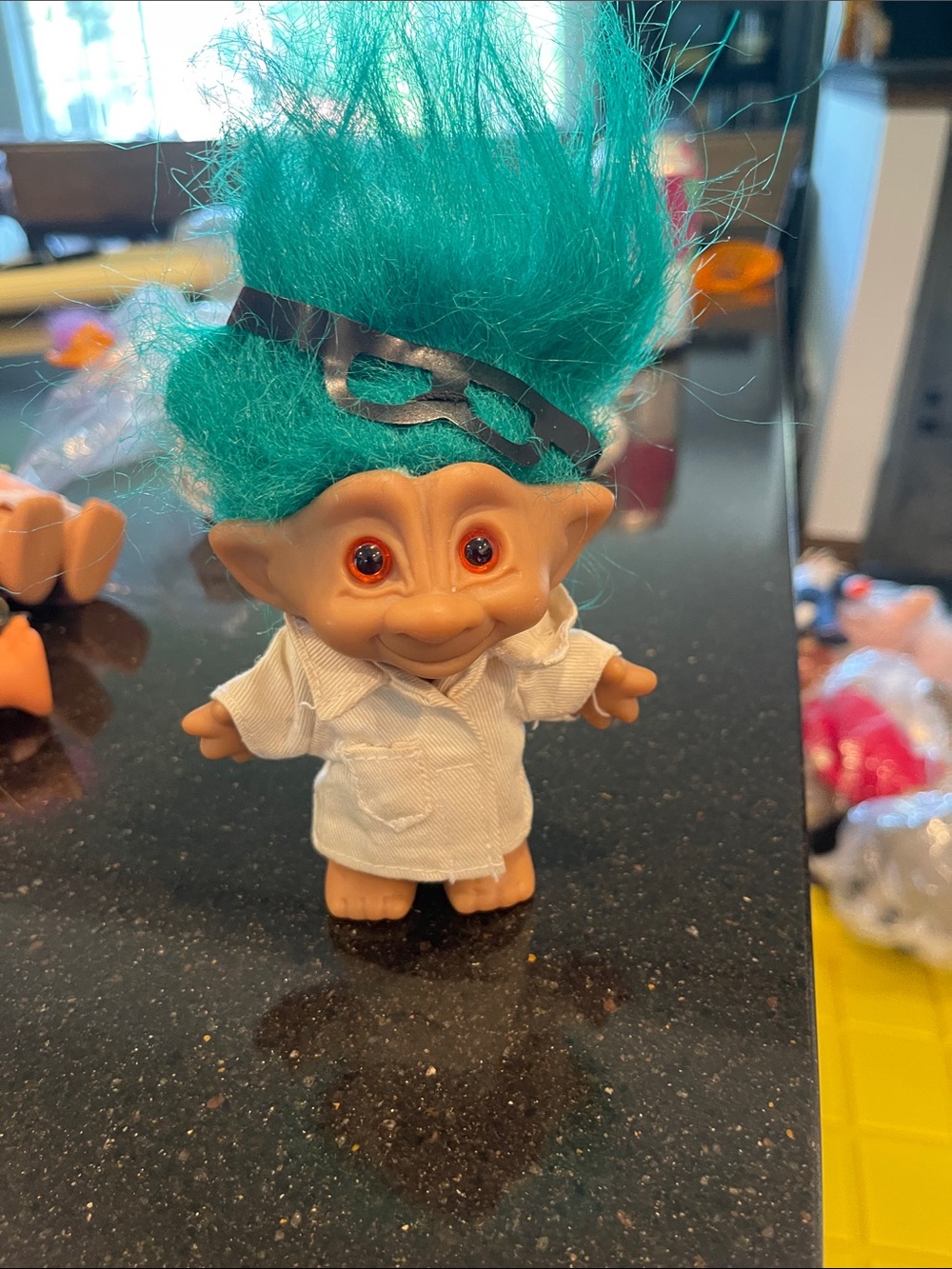 Vintage treasure troll- mad scientist  rare 4 inch
